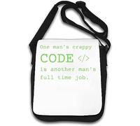 One Man's Code Is Another Man's Full Time Job - Borsa a tracolla divertente, colore: Bianco
