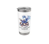 One More Chapter Dragon Bookish Books & Dragons Reading Book Bicchiere termico in acciaio inox doppia parete
