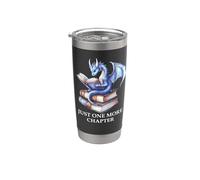 One More Chapter Dragon Bookish Books & Dragons Reading Book Bicchiere termico in acciaio inox doppia parete