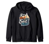 One More Sail Please Nautical Sunset Barca a Vela Citazione Felpa con Cappuccio