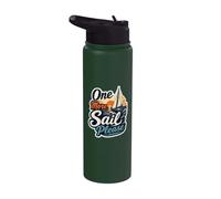 One More Sail Please Nautical Sunset Barca a vela Citazione Stainless Steel Insulated Water Bottle