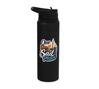 One More Sail Please Nautical Sunset Barca a vela Citazione Stainless Steel Insulated Water Bottle