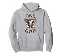 One Nation Under God Aquila Cross e bandiera americana Uomini Donne Felpa con Cappuccio