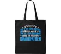 One of The Most Powerful Handclasps is That of a New Grandbaby Slogan Borsa tote in cotone ecologico naturale nero, Nero , Taglia unica