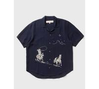 One of these Days INTO THE DISTANCE CAMP SHIRT men Shortsleeves blue in taglia:L