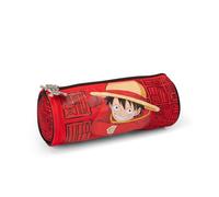 ONE PIECE - Astuccio Scuola Ufficiale One Piece, Astuccio Tombolino, Leggero e Compatto, Facile da Trasportare e Riporre nello Zaino, con Pratica Chiusura a Zip, 8 x 22 x 8 cm, Rosso