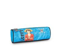 ONE PIECE - Astuccio Scuola Ufficiale One Piece, Astuccio Tombolino, Leggero e Compatto, Facile da Trasportare e Riporre nello Zaino, con Pratica Chiusura a Zip, 8 x 22 x 8 cm, Blu e Nero