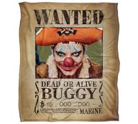 One Piece Buggy Wanted Poster Coperta super morbida al tatto setoso 152 X 127 Cm
