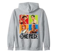 One Piece Character Squares Map Felpa con Cappuccio