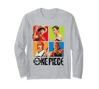 One Piece Character Squares Map Maglia a Manica
