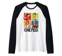 One Piece Character Squares Map Maglia con Maniche Raglan