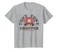 One Piece Chopper Face Maglietta, Bambini, Grigio Melange, 8 Anni