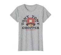 One Piece Chopper Face Maglietta, Donna, Grigio Melange, XS