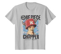 One Piece Chopper Portrait Ufficialmente Autorizzato Maglietta, Bambini, Argento, 4 Anni