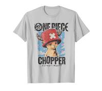 One Piece Chopper Portrait Ufficialmente Autorizzato Maglietta, Uomo, Argento, XL