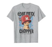 One Piece Chopper Portrait Ufficialmente Autorizzato Maglietta, Uomo, Grigio Melange, M