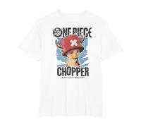 One Piece Chopper Portrait Ufficialmente Autorizzato Maglietta, Uomo Taglie Grandi, Bianco, 2X Tall