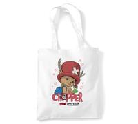 One Piece Chopper The Doctor Borsa Tote Riutilizzabile per Spesa e Viaggi, Bianco
