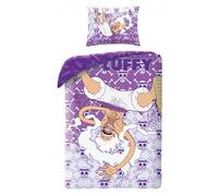 ONE PIECE Copripiumino LUFFY Gear5 Viola Microfibra Set Letto Singolo 140x200cm