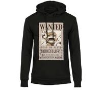 One Piece Felpa con Cappuccio - Luffy Wanted. Felpa Unisex in Cotone. vestibilità Regular per Adulto e Ragazzo M