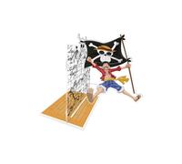 One Piece Fermalibri Acrilico Monkey D. Luffy con la Bandiera 15 Cm Abystyle
