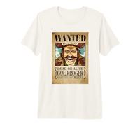 One Piece Gold Roger Pirate Wanted Poster Maglietta Premium