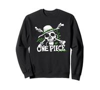 One Piece Green Doodle Jolly Roger Logo Felpa