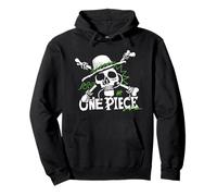 One Piece Green Doodle Jolly Roger Logo Felpa con Cappuccio