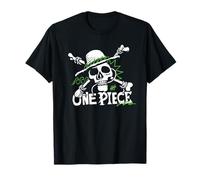 One Piece Green Doodle Jolly Roger Logo Maglietta