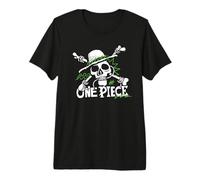 One Piece Green Doodle Jolly Roger Logo Maglietta Premium