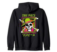 One Piece Jolly Roger Colourful Logo Felpa con Cappuccio
