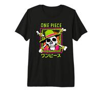 One Piece Jolly Roger Colourful Logo Maglietta Premium