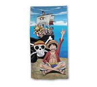 ONE PIECE LUFFY con NAVE Asciugamano Grande TELO MARE Spiaggia 70x140cm - 100% Cotone