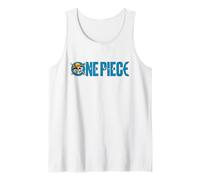 One Piece Luffy Jolly Roger Blue Logo Canotta