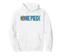 One Piece Luffy Jolly Roger Blue Logo Felpa con Cappuccio