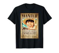 One Piece Luffy Pirate Wanted Poster Maglietta