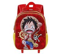 One Piece Luffy-Zaino 3D con Ruote Piccolo, Rosso, 26 x 34 cm, Capacità 12.5 L
