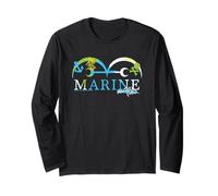 One Piece Marine Colore Logo Military Force Maglia a Manica