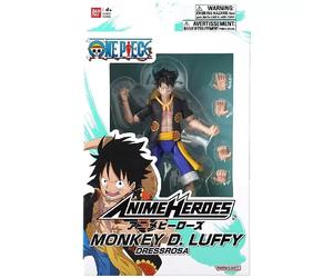 One Piece Monkey D. Luffy Dressrosa Figure 17cm Bandai Anime Heroes Originale