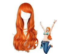 One Piece Nami 2 anni dopo Arancione Lunga parrucca riccia Costume cosplay Donna Resistente al calore Capelli sintetici Partito Giochi di ruolo Parrucche WIG-338B