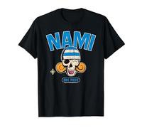 One Piece Nami Cappello di Paglia Pirati Navigator Skull Logo Anime Maglietta, Uomo, Nero, 5XL