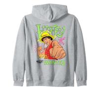 One Piece Neon Luffy Most Wanted Felpa con Cappuccio