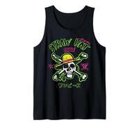 One Piece Neon Skull And Cross Bones Canotta