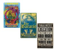 ONE PIECE NETFLIX - Set of 3 Tin Signs NUOVO