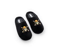 One Piece Pantofole da casa con logo nero per ragazzi | Calzature da interno con cartoni animati per bambini | Comode pantofole da casa | Perfette per rilassarsi | Merchandising