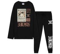 One Piece Pigiama Bambino - Pigiama Ragazzo in Cotone Lungo a Maniche Lunghe 7-14 Anni - Anime Gadget Regalo Ufficiale (Nero, 13-14 Anni)