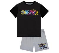 One Piece Pigiama Bambino, Pigiami Ragazzo Manica Corta, Pigiama Corto Ragazzo Estate, Nero 10-11 Anni
