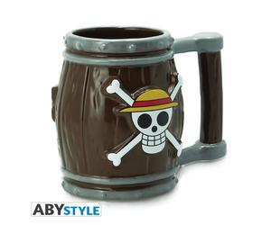 One Piece Pirate Ship Barrel Tazza 3D Ceramic Mug ABYSTYLE