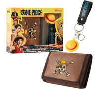One Piece Portafoglio a Strappo e Portachiavi Bambini Ragazzo Uomo, Porta Carte e Soldi con Portachiavi, Regali per Lui Anime