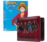 One Piece Portafoglio per ragazzi, uomini e bambini, custodie per carte di credito e organizer per denaro, accessori per ragazzi e regali anime sottili, Borgogna, 11.5x9x2cm, Portafoglio